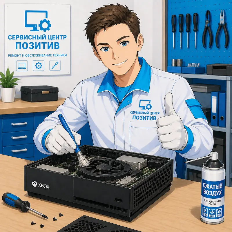 Чистка игровой приставки от пыли в Новосибирске | Замена термопасты