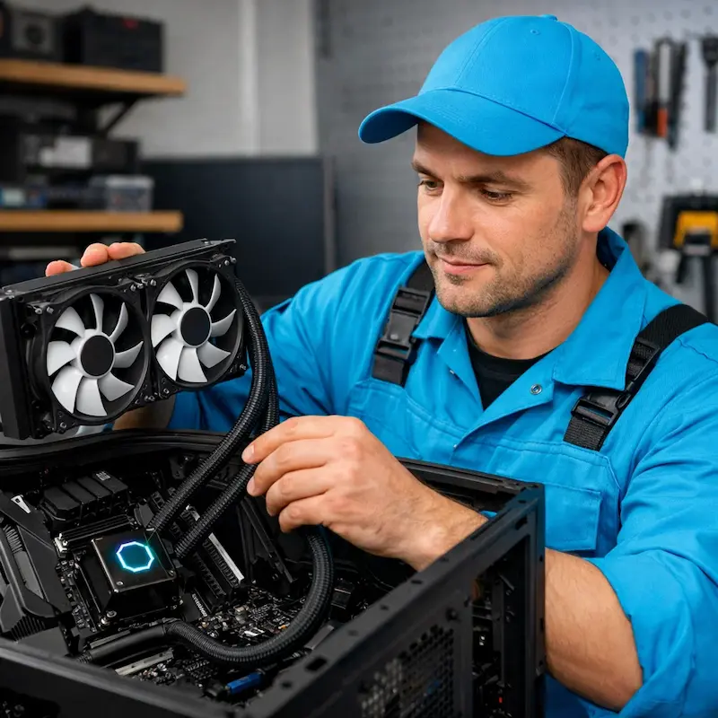 Установка водяного охлаждения на компьютер в Новосибирске